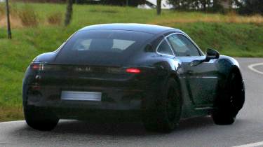 Porsche Cayman spy shot - rear 3/4