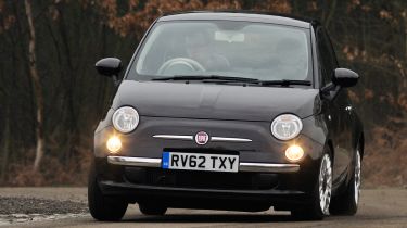 Fiat 500 front cornering