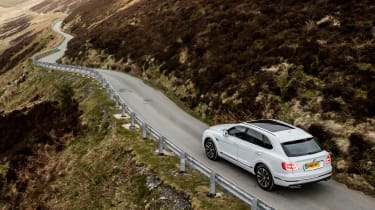 Bentley Bentayga Diesel - Ice white 2017 rear country road