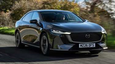 Mazda 6e - grey front 3/4 dynamic