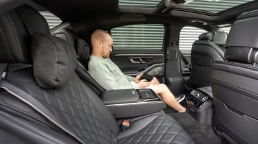 Mercedes S-Class Chief Reviewer, Alex Ingram, using tablet