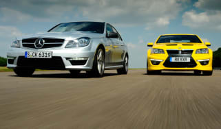 Mercedes C63 AMG vs Vauxhall VXR8 GTS