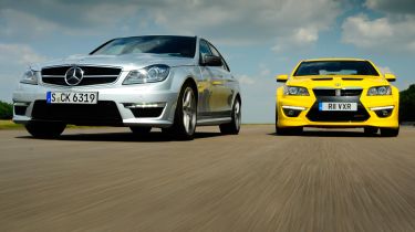 Mercedes C63 AMG vs Vauxhall VXR8 GTS