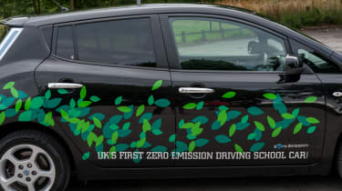 EV driving school - Nissan Leaf - side