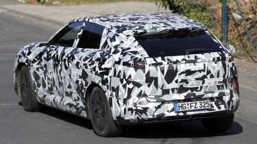 Mazda CX-6e spy shots - rear 3/4
