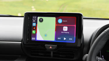 Toyota Yaris vs Renault Clio E-Tech - Toyota Yaris infotainment screen with Apple CarPlay