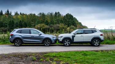 Dacia Duster and MG ZS - face-to-face static