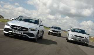 Mercedes C 220 d Estate vs BMW 330e Touring vs Hyundai Ioniq 5 - header