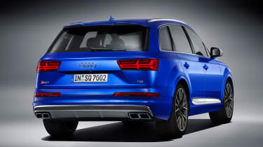 Audi SQ7 blue - rear quarter
