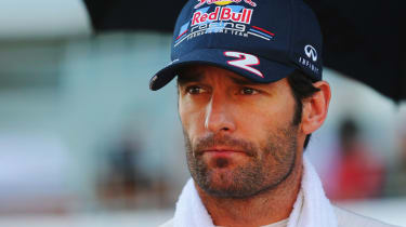 Mark Webber reflects after being hit by Romain Grosjean on the first corner of the Japanese Grand Prix