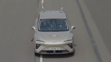 New MGS6 EV - front tracking undergoing Euro NCAP testing