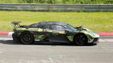 New Aston Martin Valhalla AMR testing on track - side action 