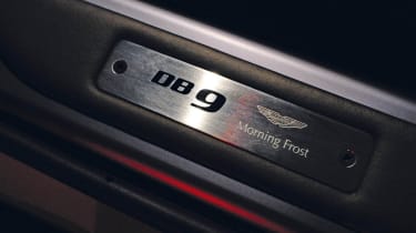Aston DB9 Volante Morning Frost badge