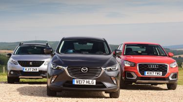 Mazda CX-3 vs Audi Q2 vs Peugeot 2008