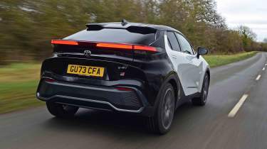 Toyota C-HR 2.0 Hybrid GR Sport rear tracking shot
