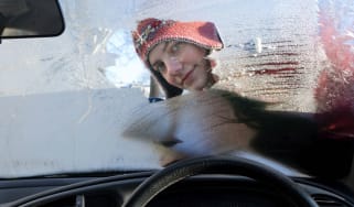 winter icy windscreen