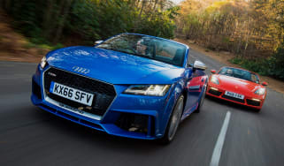 Audi TT RS vs Porsche 718 Boxster S - header