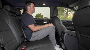 Nissan Qashqai - rear passenger space with Head of digital content, Steve Walker