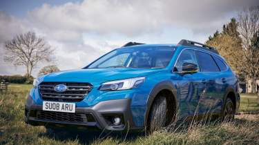 Subaru Outback Touring X - front cornering off-road