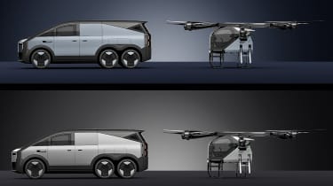 XPeng Aero HT - car and flying module side profiles