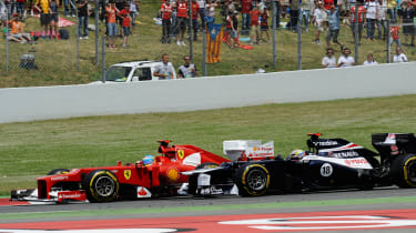 Fernando Alonso and Pastor Maldonado