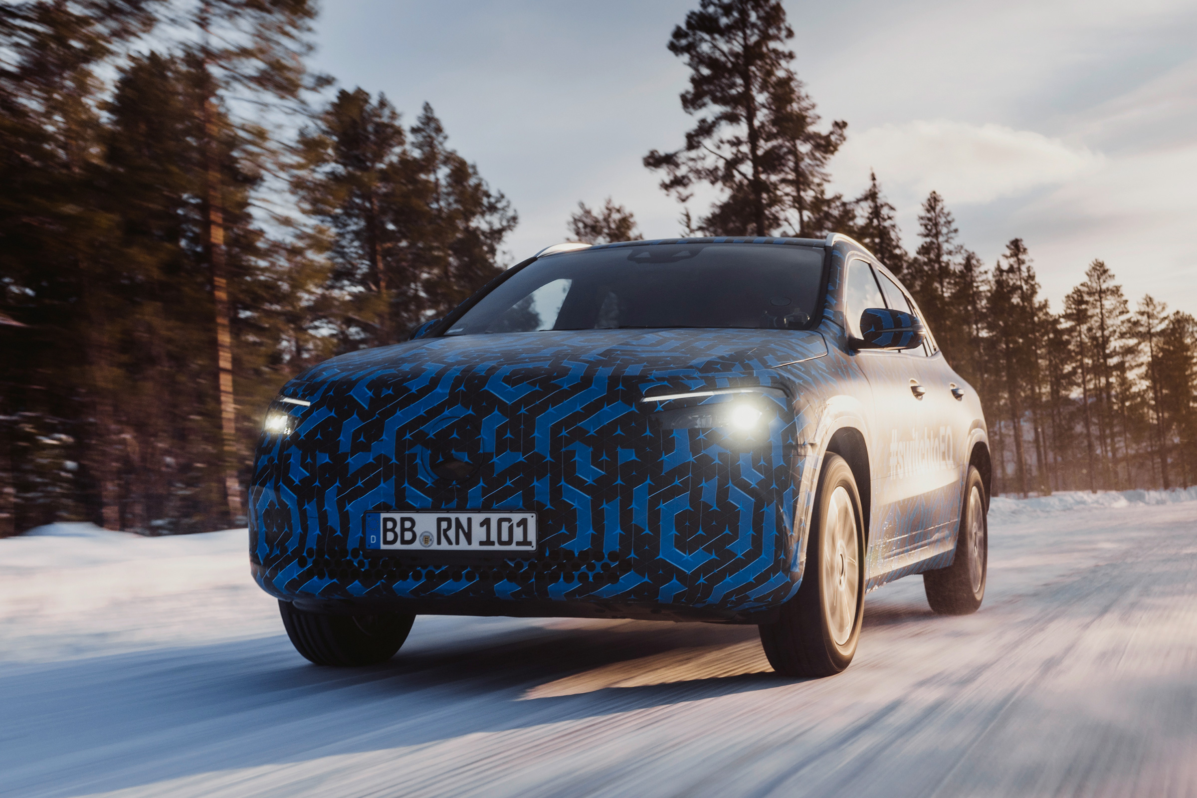 New 2020 Mercedes EQA teased while undergoing arctic 