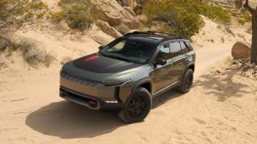 Jeep Wagoneer S Trailhawk concept front 3/4 climbing dune