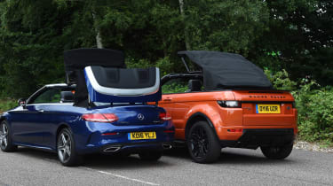 Range Rover Evoque Convertible vs Mercedes C-Class Cabriolet - roof openings