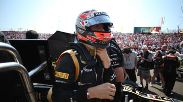 Romain Grosjean on the grid