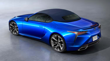 Lexus LC Convertible - blue roof up above