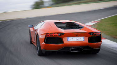 Lamborghini Aventador rear track