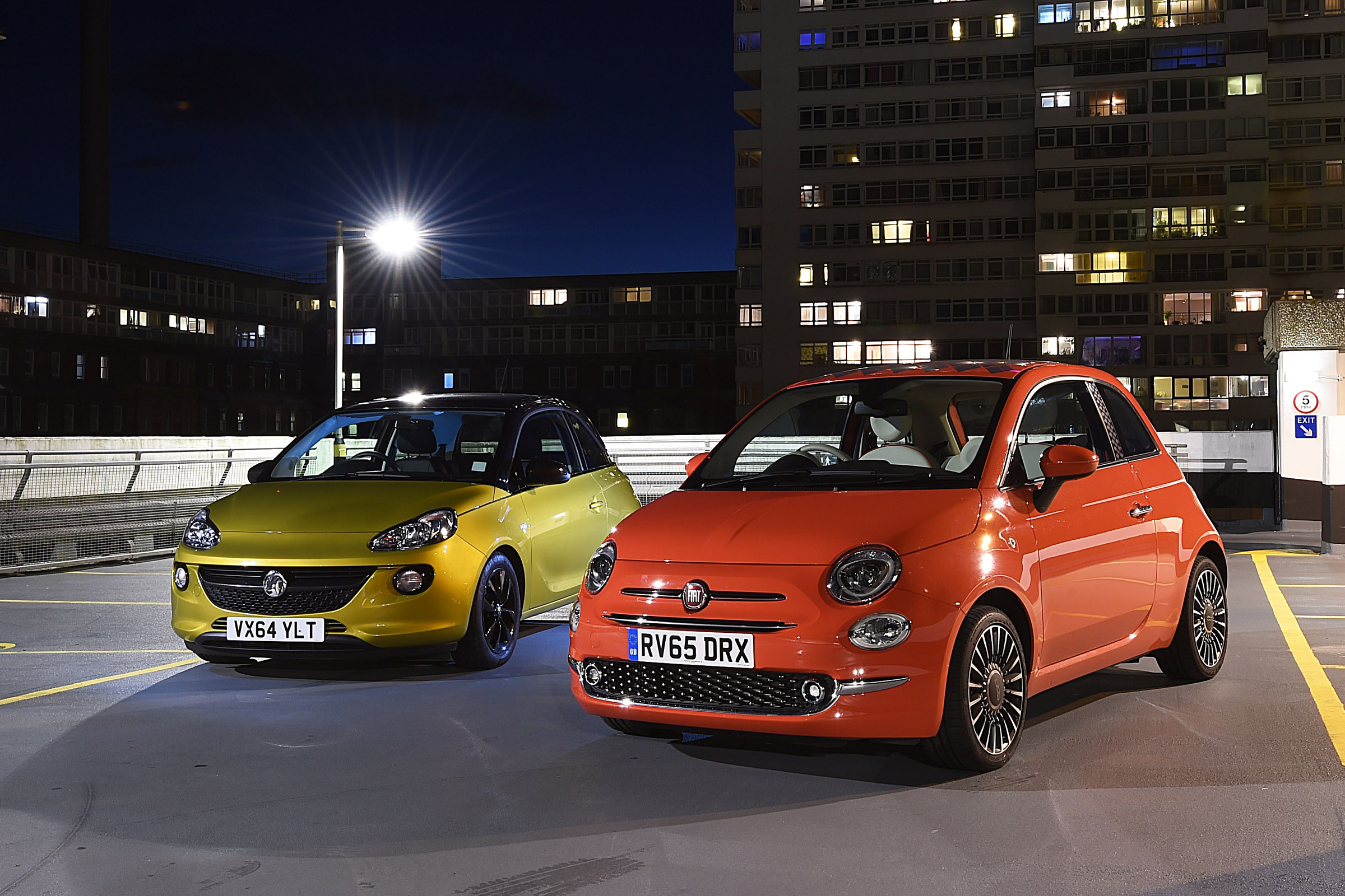  Fiat  500 vs  Vauxhall Adam Auto Express