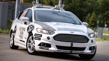 Ford Dominoes self-driving pizza delivery - front