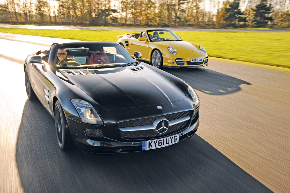 Mercedes SLS Roadster vs Porsche 911 | Group Tests | | Auto Express