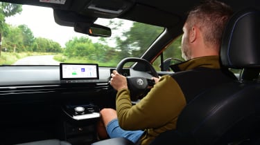 Carbuyer and DrivingElectric editor Richard Ingram driving the MG4