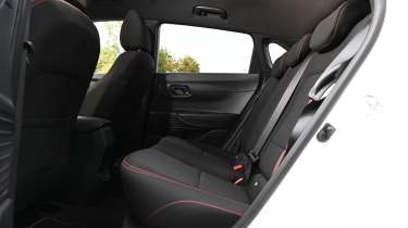 Hyundai i20 being driven in the UK - rear seats 