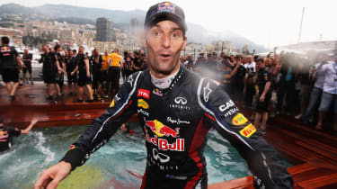 Mark Webber celebrates