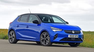 Blue Vauxhall Corsa-e