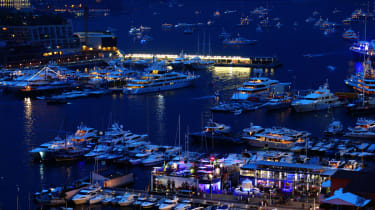 Monaco harbour at night