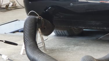 Emissions testing pipe