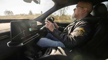 Dean Gibson driving the BMW iX3 M Sport