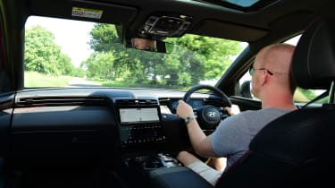 Auto Express chief reviewer Alex Ingram driving the Hyundai Tucson