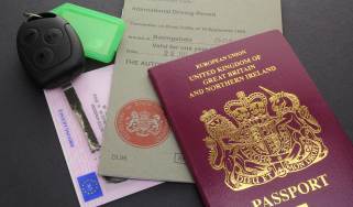 Car key, driving licence, passport and International Driving Permit