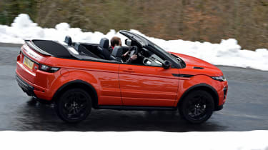 Range Rover Evoque Convertible review - side tracking 3