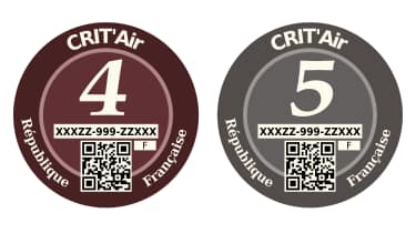 French Crit’Air clean air zone stickers 4 and 5