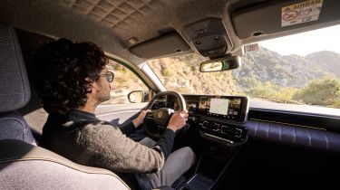 Renault 5 - car being driven by Auto Express senior staff writer Jordan Katsianis 