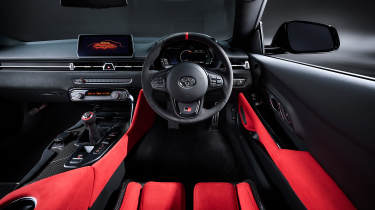 Toyota Supra A90 Final Edition - cabin with red seats 