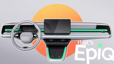 Skoda Epic interior sketch head on