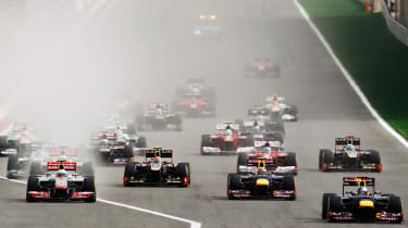 First corner of the Bahrain Grand Prix