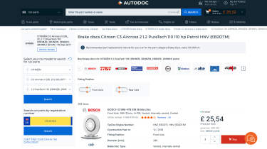  Best car part websites 2025 - Autodoc Screenshot